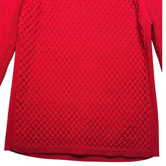 Calvin Klein Red Wool Blend Long Sleeve Pullover Knit Sweater Women Large - Picture 4 of 8